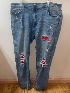 Fashion Nova Men Light Blue Distressed Denim Jeans